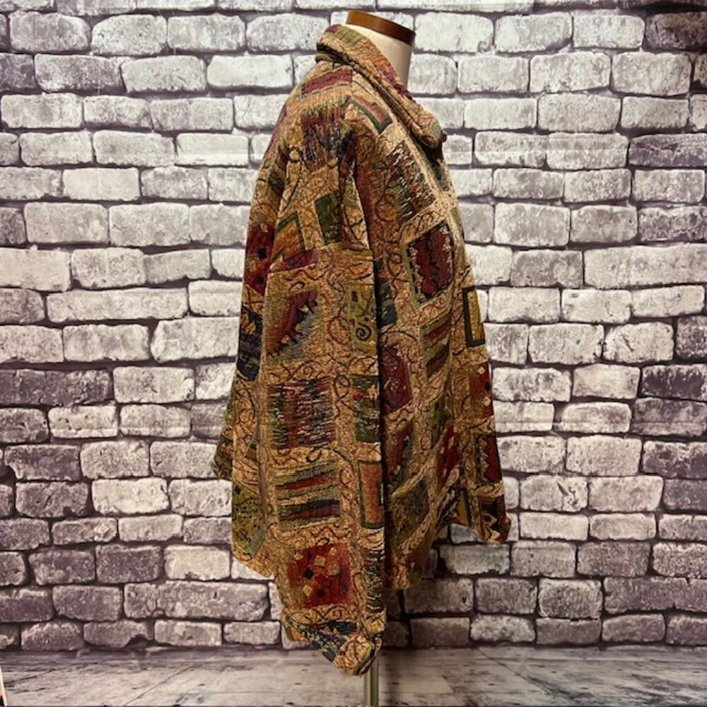 Silverado Multicolored Tapestry Button Down Jacke… - image 6